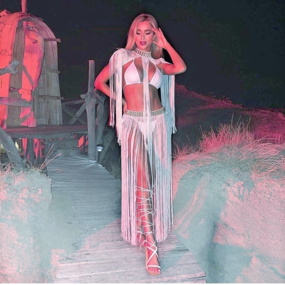 Beach coverup set (color beige/nude)
